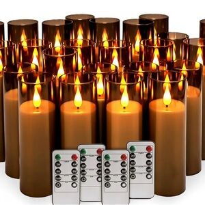 Set 24 of Flameless LED Candles with Remote